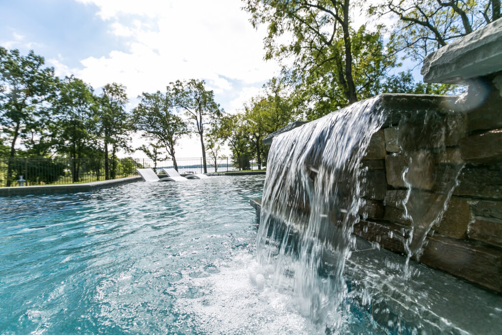 waterfall in pool