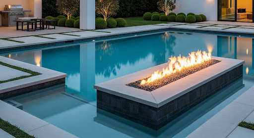 swimming pool fire features