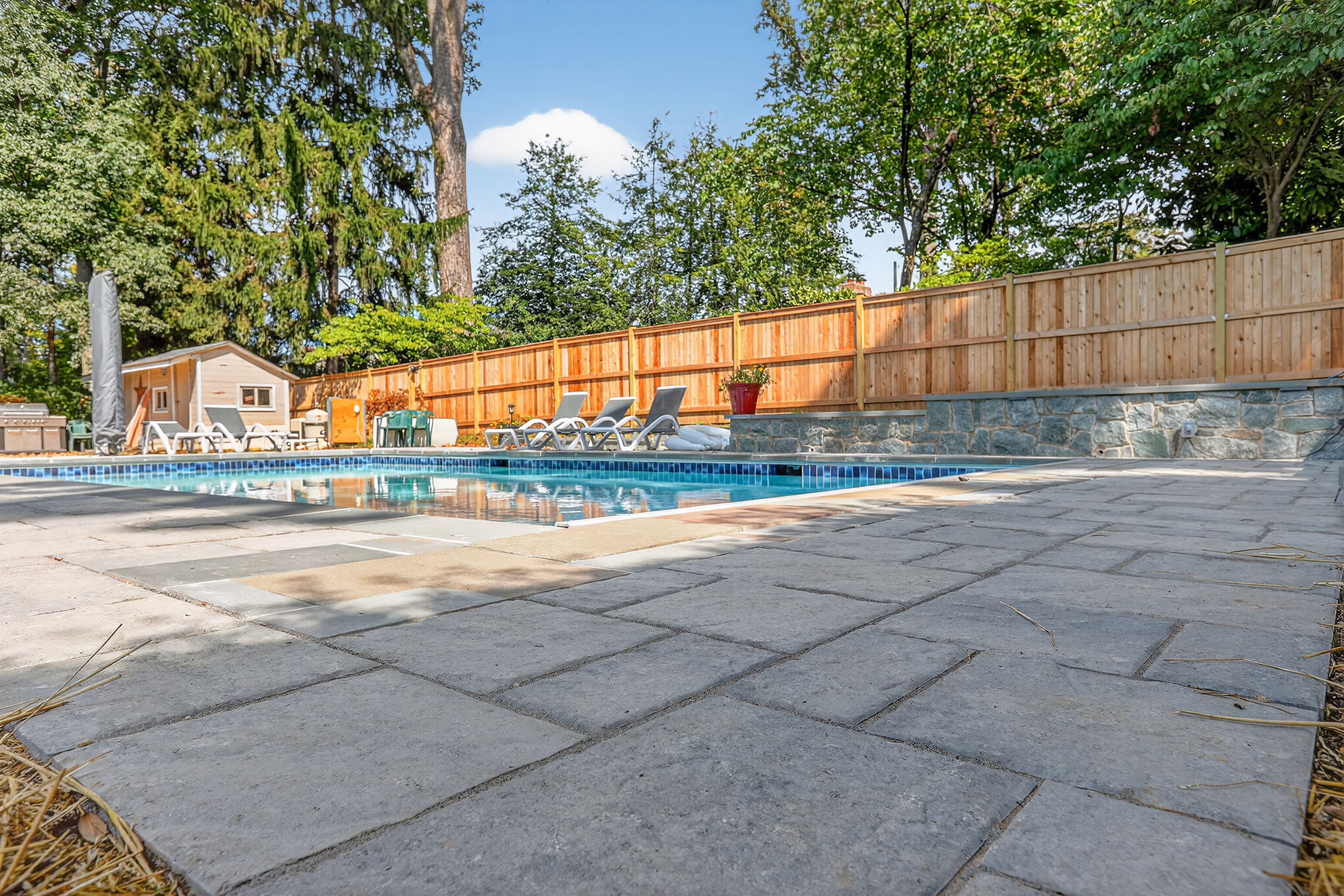 residential backyard pool