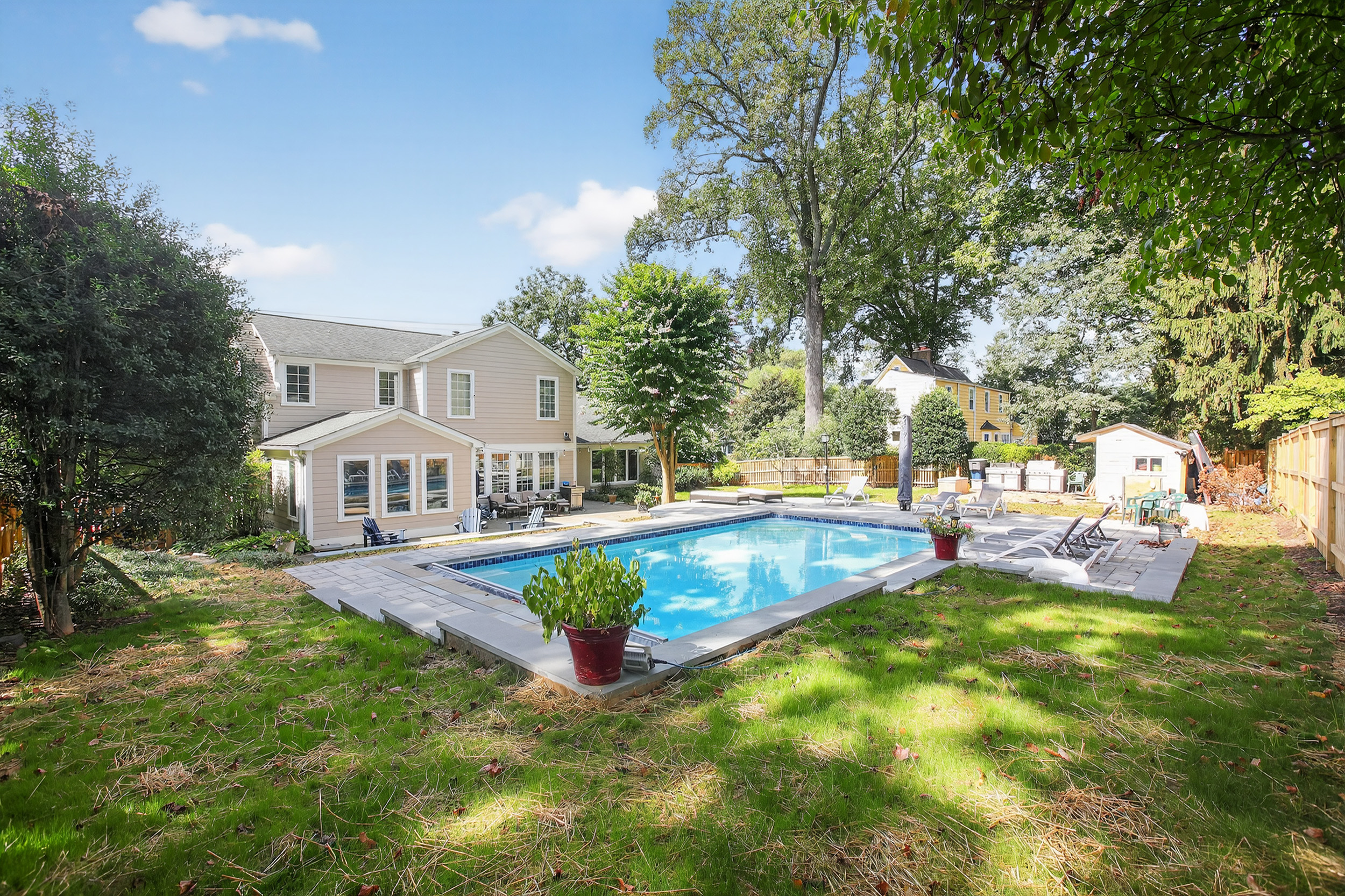 residential backyard pool
