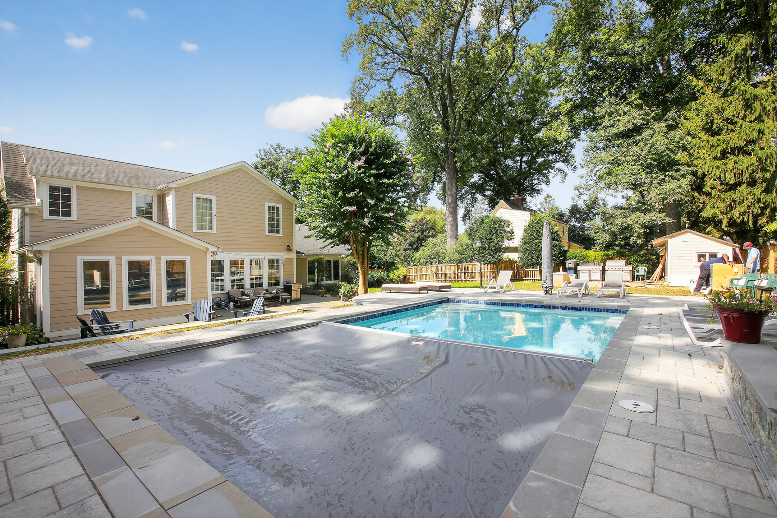 residential backyard pool