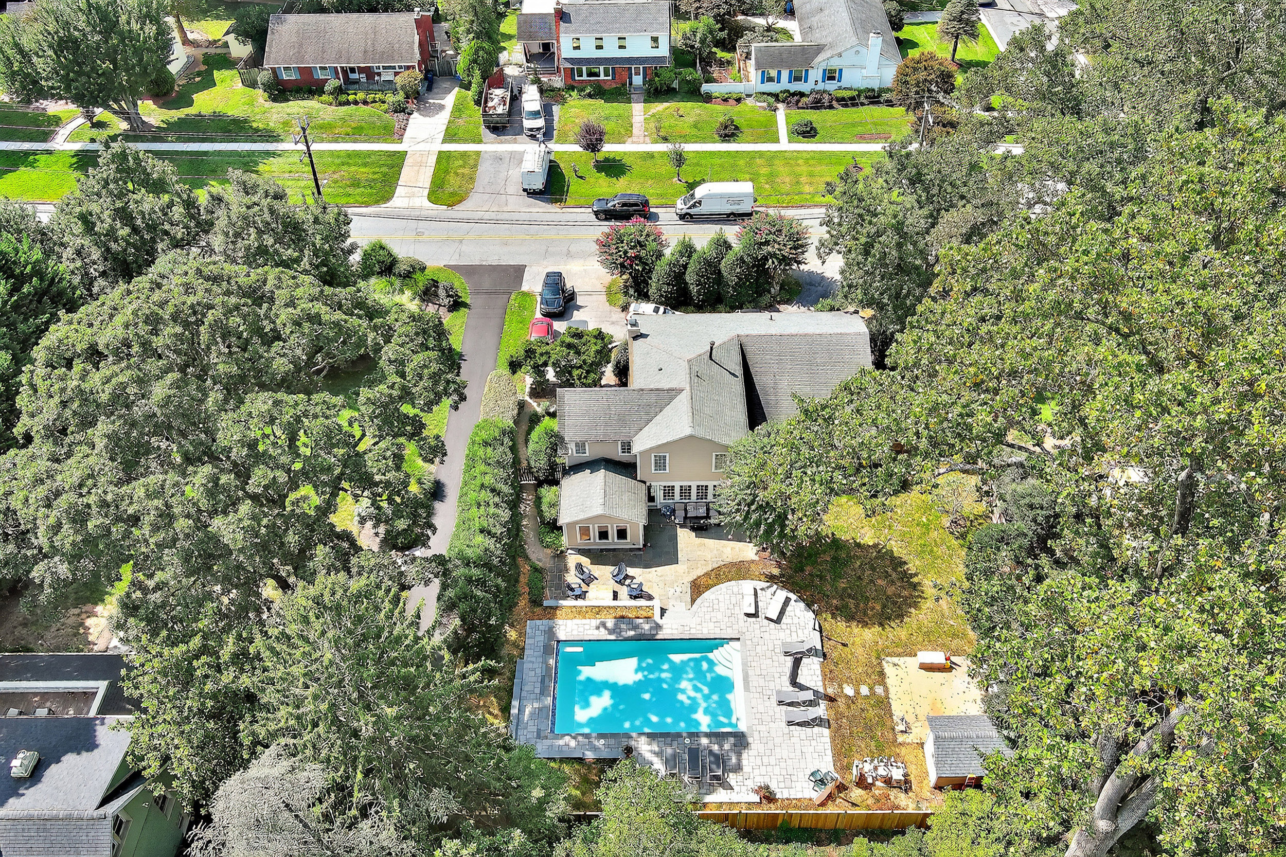 residential backyard pool