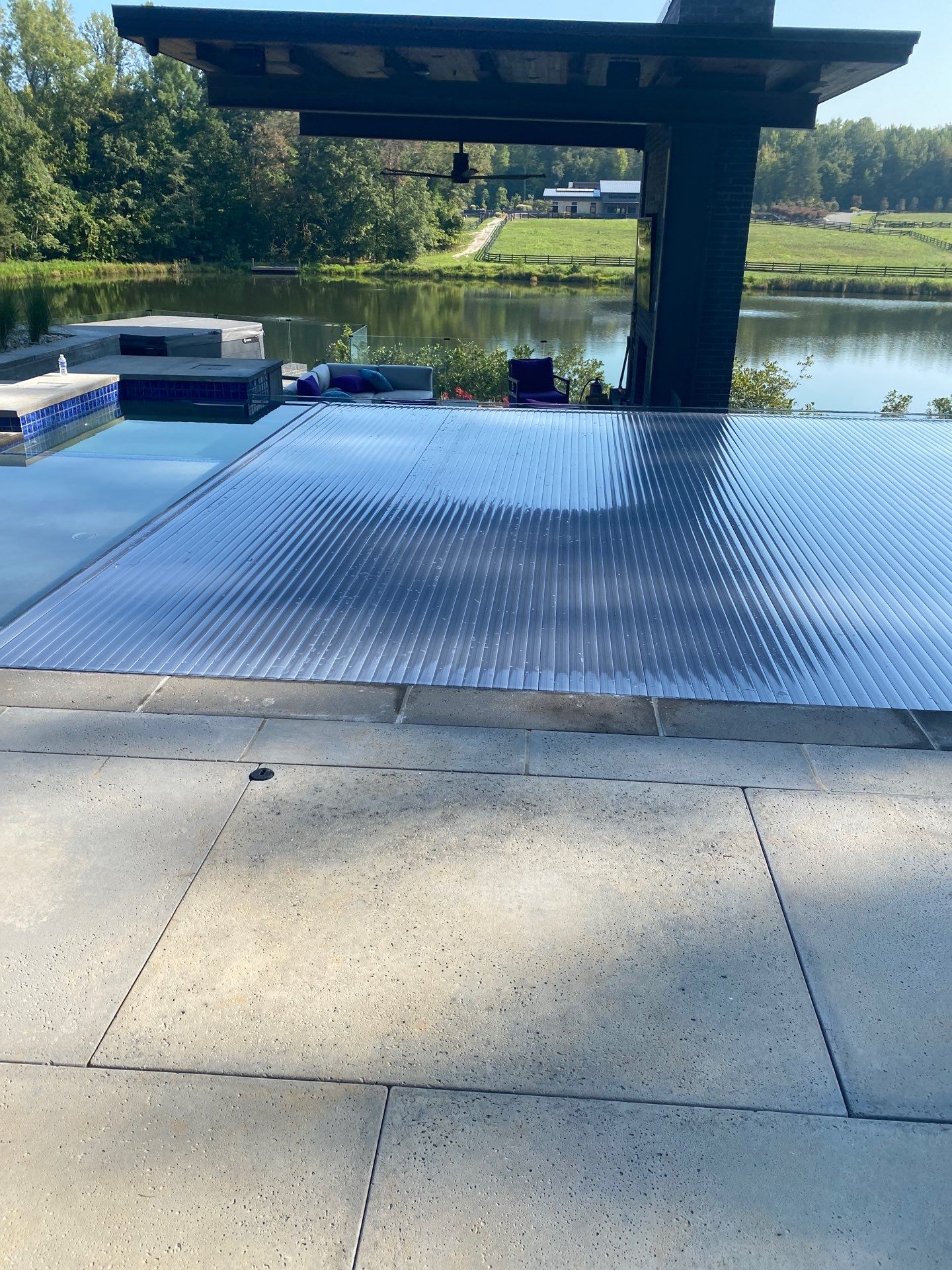 residential pool with water features